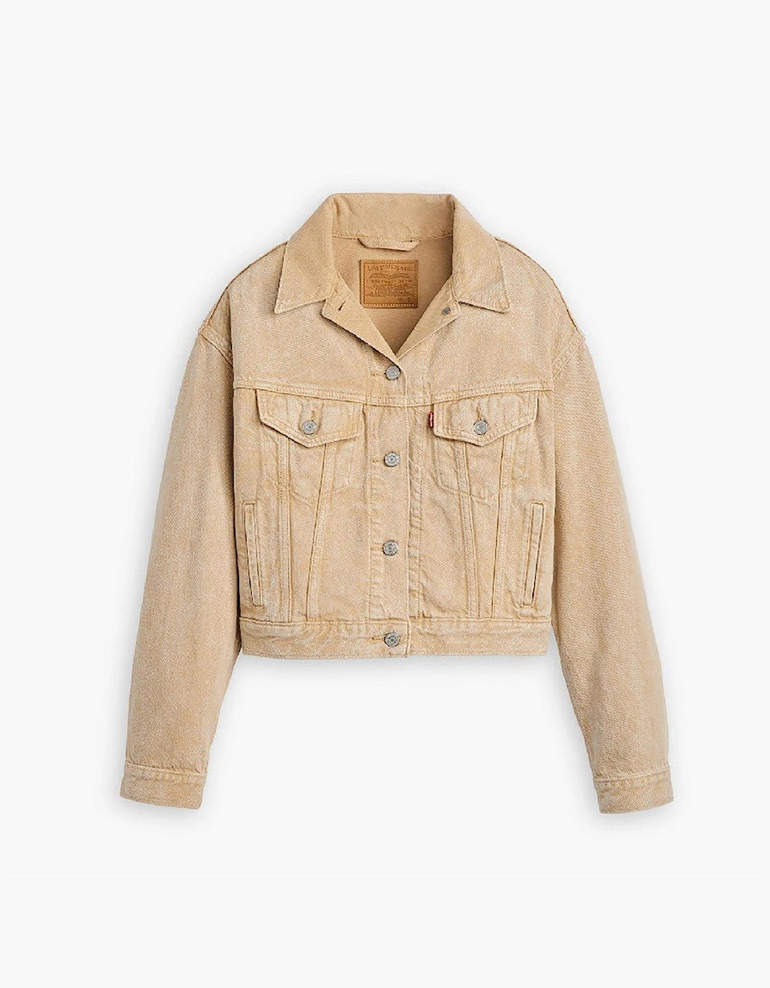Shrunken 90s Stone Wash Denim Jacket with Metal Badge