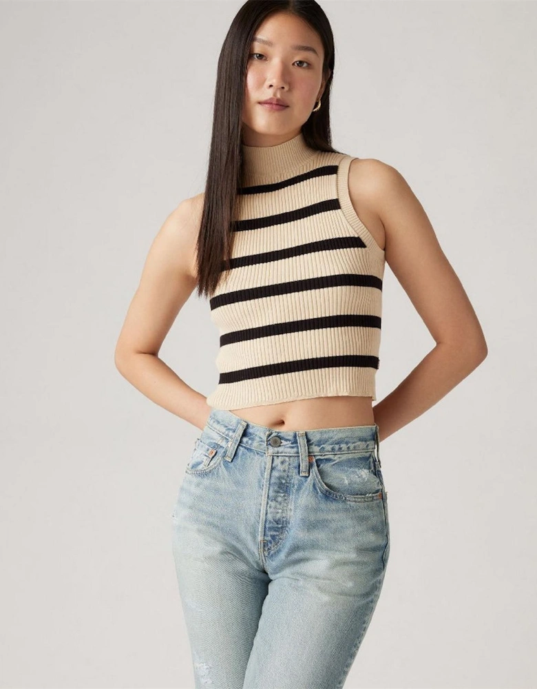 Tulip Mock Neck Sleeveless Box Tank