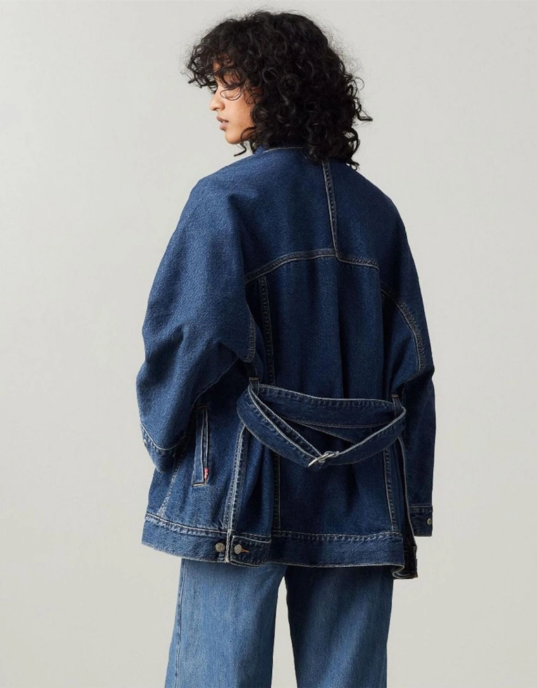 Solid Patterned Trucker Denim Jacket with Flap Pocket