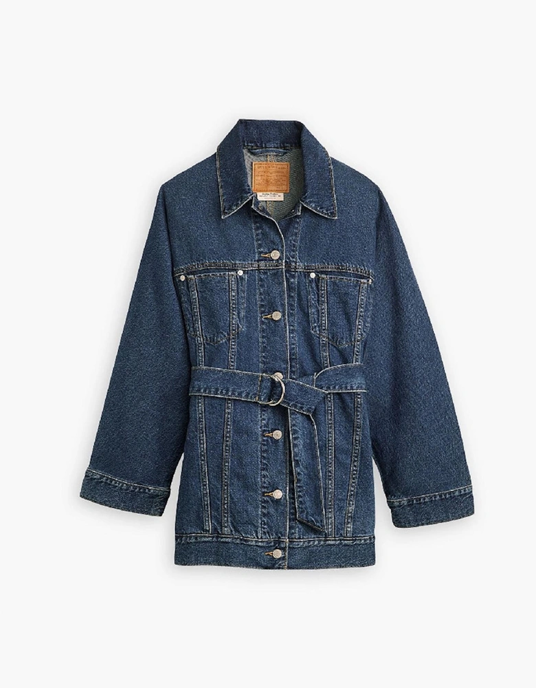 Solid Patterned Trucker Denim Jacket with Flap Pocket