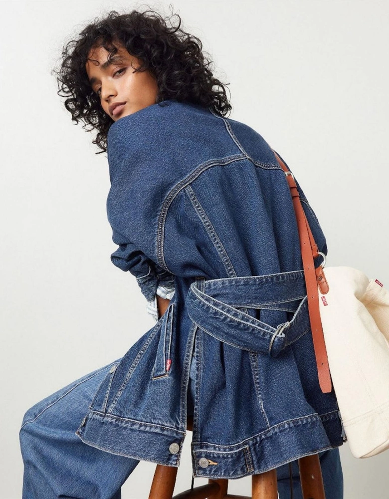 Solid Patterned Trucker Denim Jacket with Flap Pocket