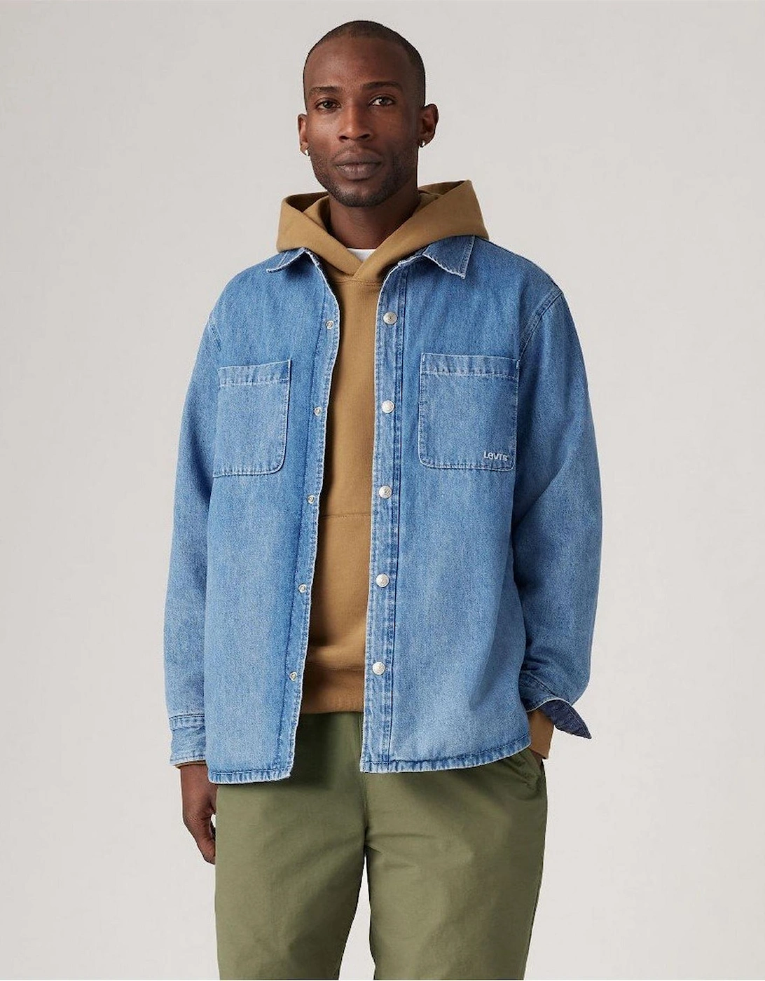 Bryant Snap Button Solid Patterned Overshirt