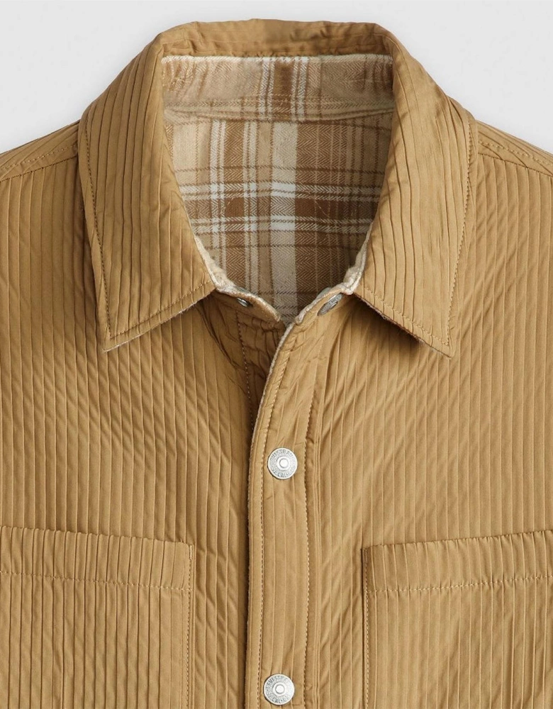 Bryant Snap Button Solid Patterned Overshirt