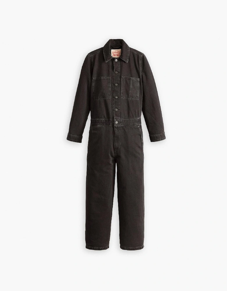 Iconic Collared Neck Long Sleeve Solid Patterned Jumpsuit