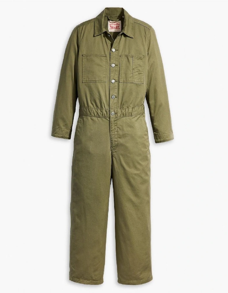 Iconic Collared Neck Long Sleeve Solid Patterned Jumpsuit