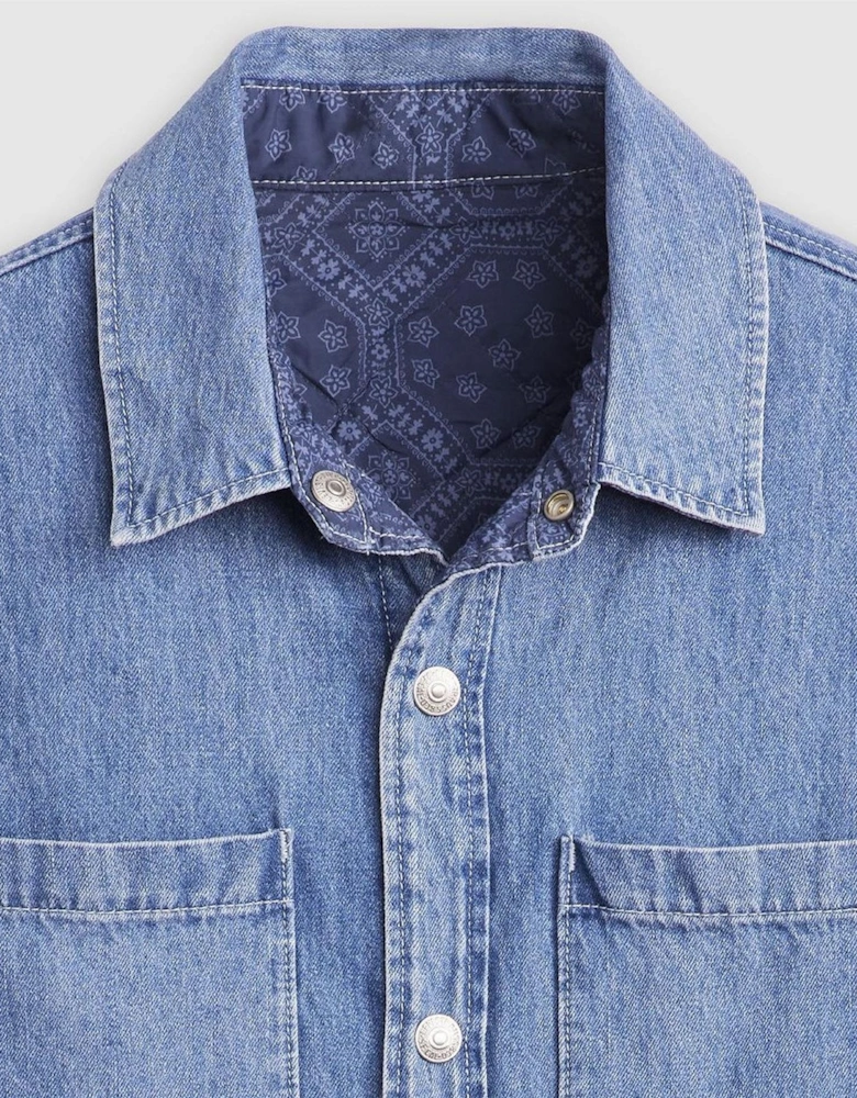 Bryant Snap Button Solid Patterned Overshirt