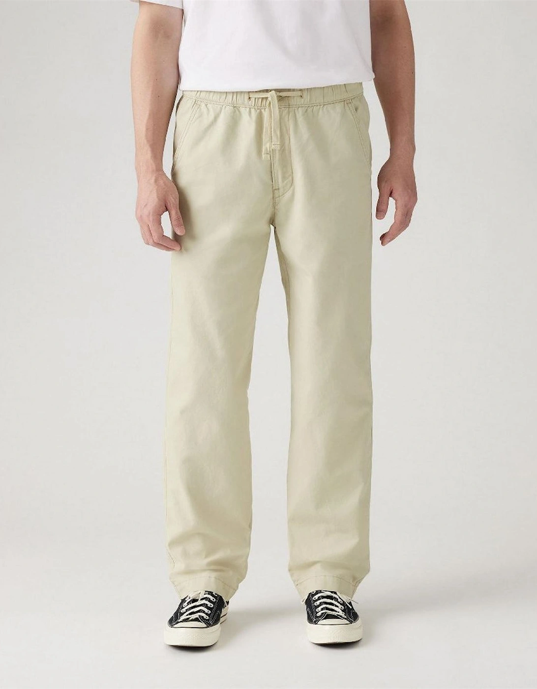 Solid Patterned Relaxed Straight Chinos