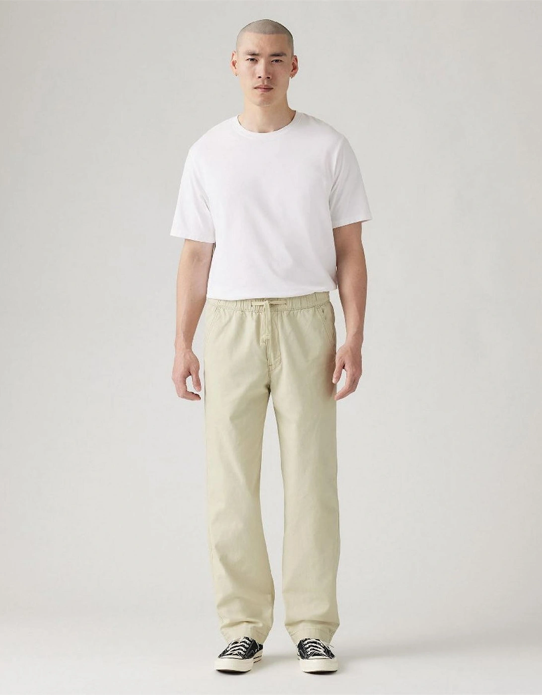 Solid Patterned Relaxed Straight Chinos