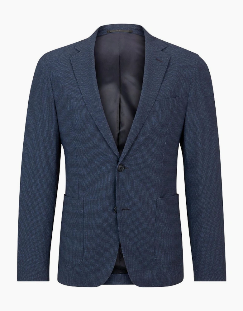 Solid Patterned Suit Jacket with Flap Pocket
