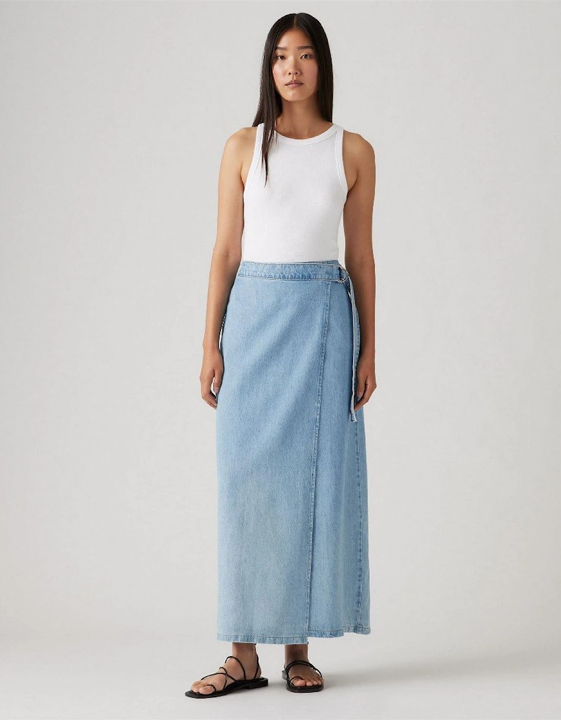 Column Wrap Skirt Wrapped In B