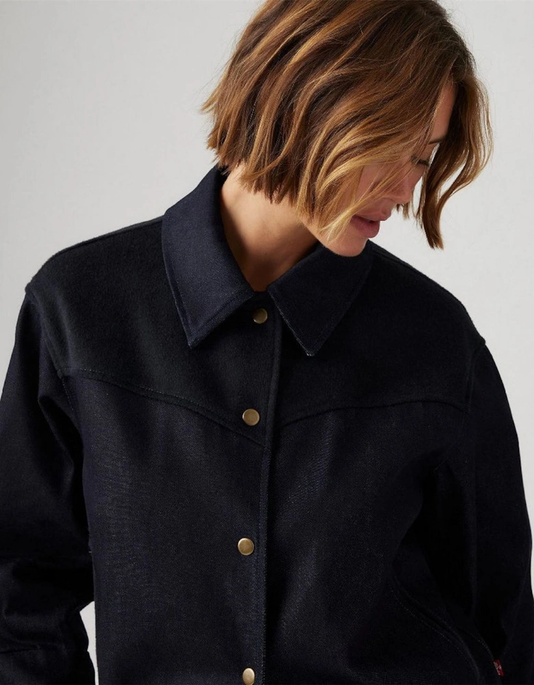 Lennox Solid Patterned Snap Button Ribbed Cuff Varsity Jacket