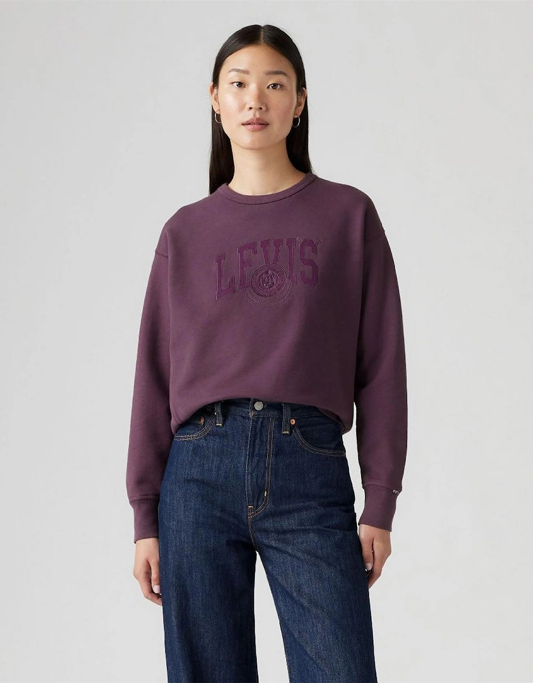 Lacoste Lettering Graphic Crew Neck Long Sleeve Sweatshirt