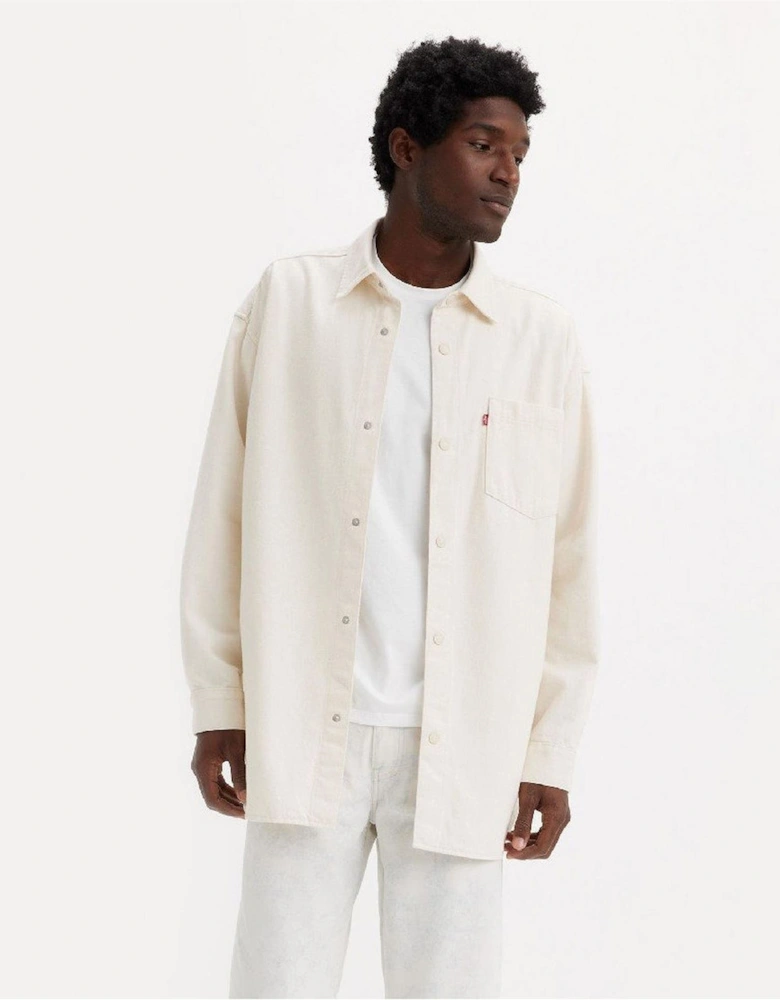 Solid Patterned Chest Pocket Overshirt