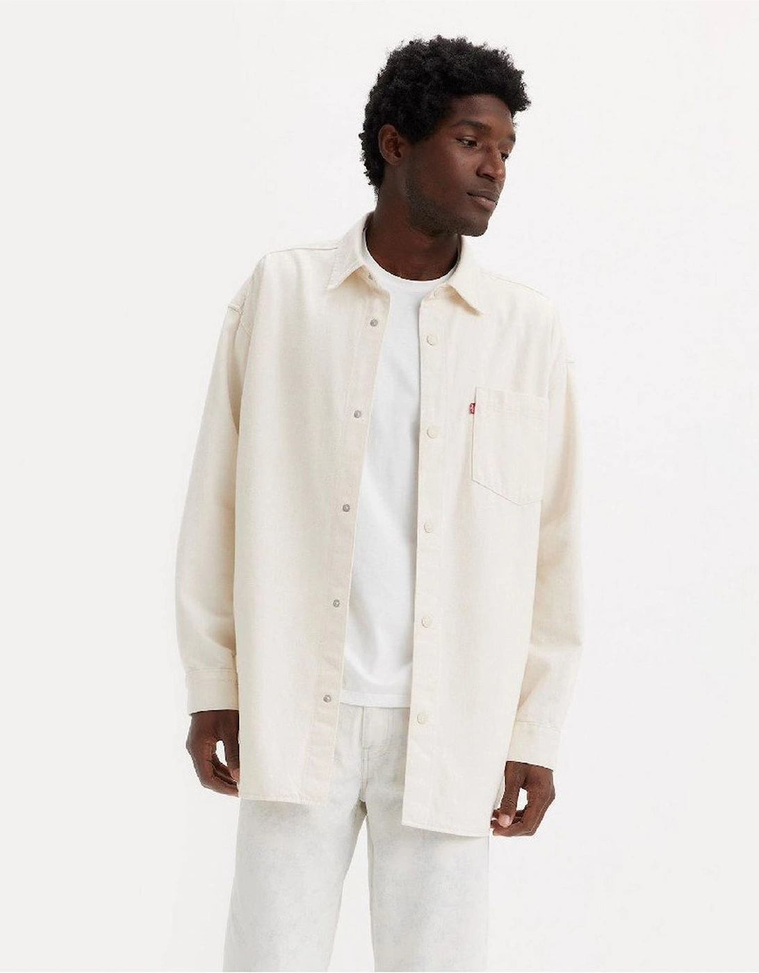 Solid Patterned Chest Pocket Overshirt
