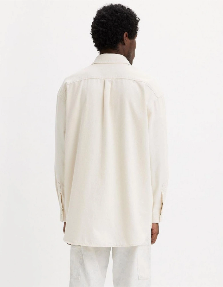 Solid Patterned Chest Pocket Overshirt