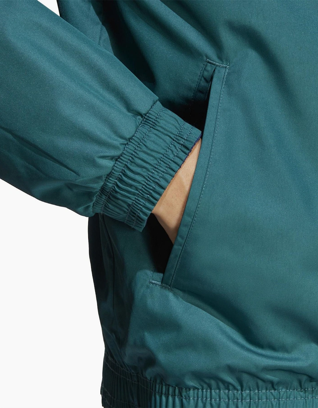 Three Stripes Patterned Rain Jacket with Ribbed Cuff