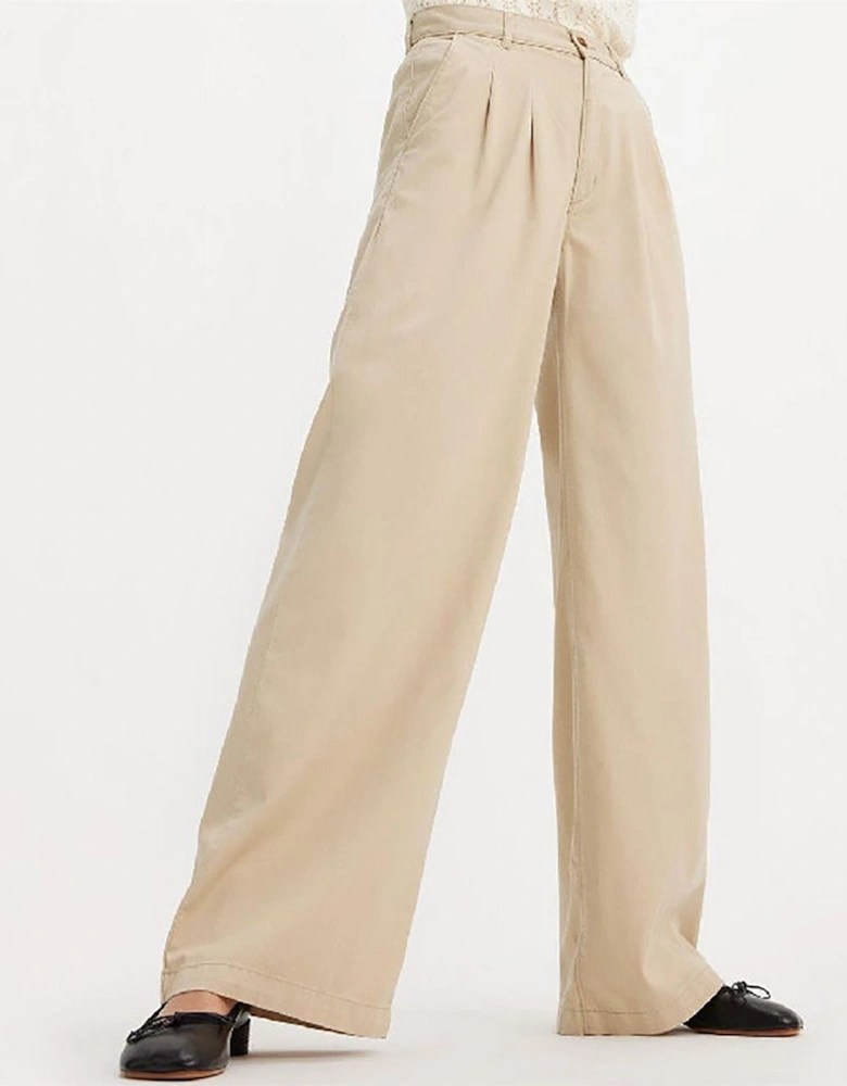 Pleated Wideleg Trouser Safari