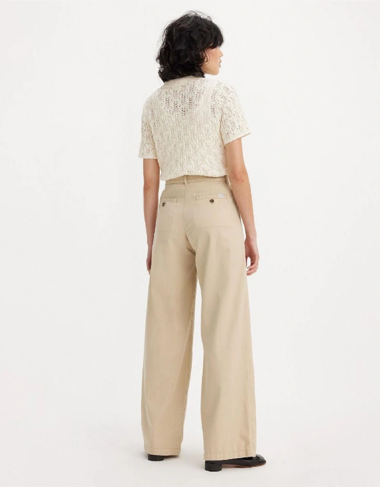 Pleated Wideleg Trouser Safari