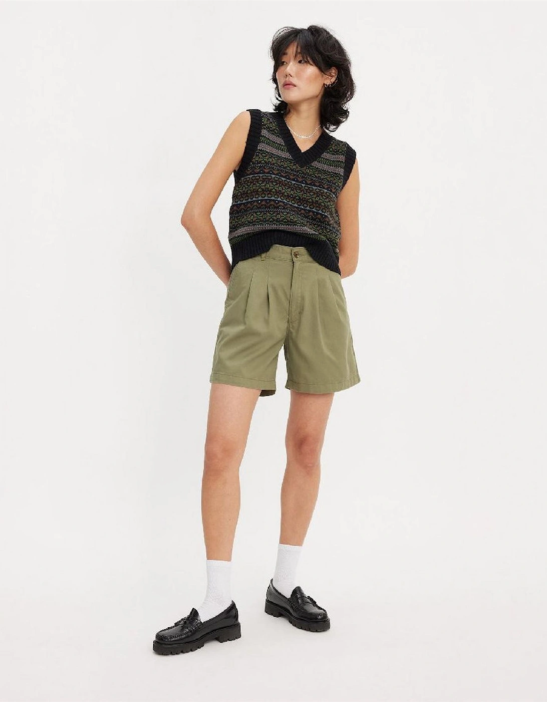 Pleated Trouser Short Deep Lic