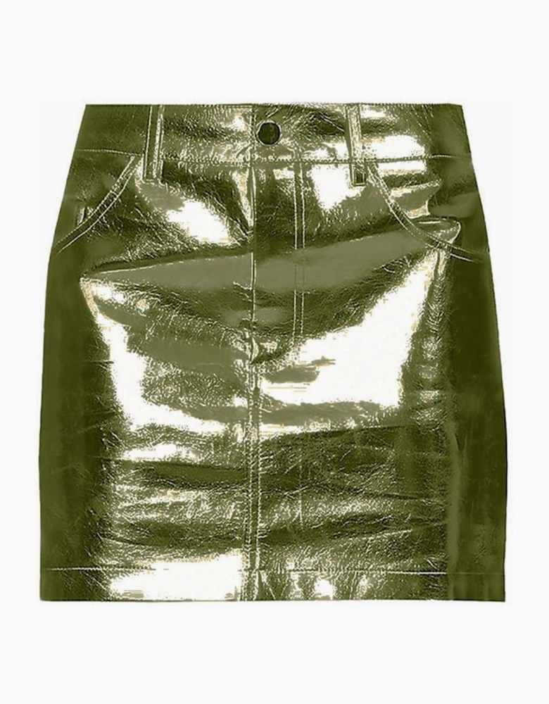 Regular Fit Metallic Patterned Mini Skirt