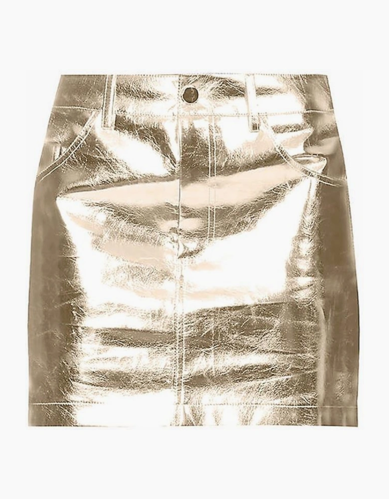 Metallic Patterned Mini 5 Pocket Skirt