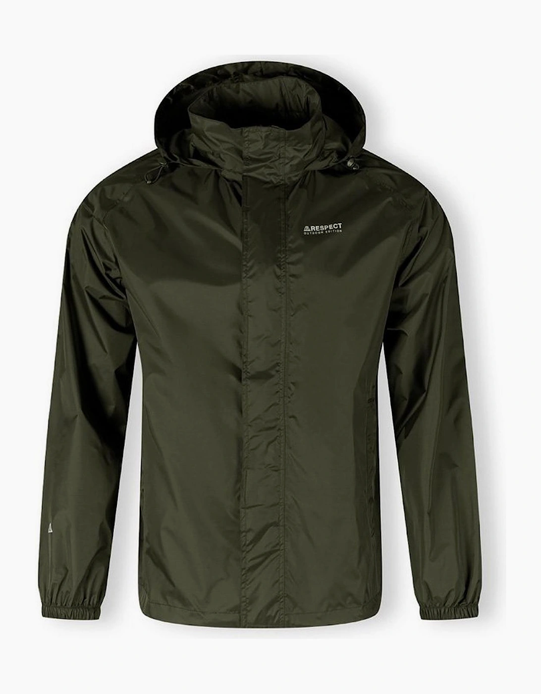 Men Packaway Waterproof Jacket With Hood Khaki