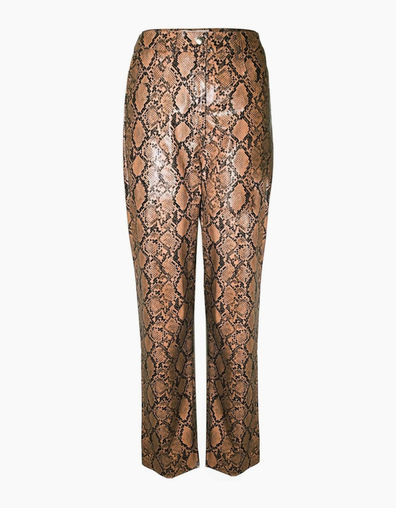 Snake Patterned High Rise Trousers