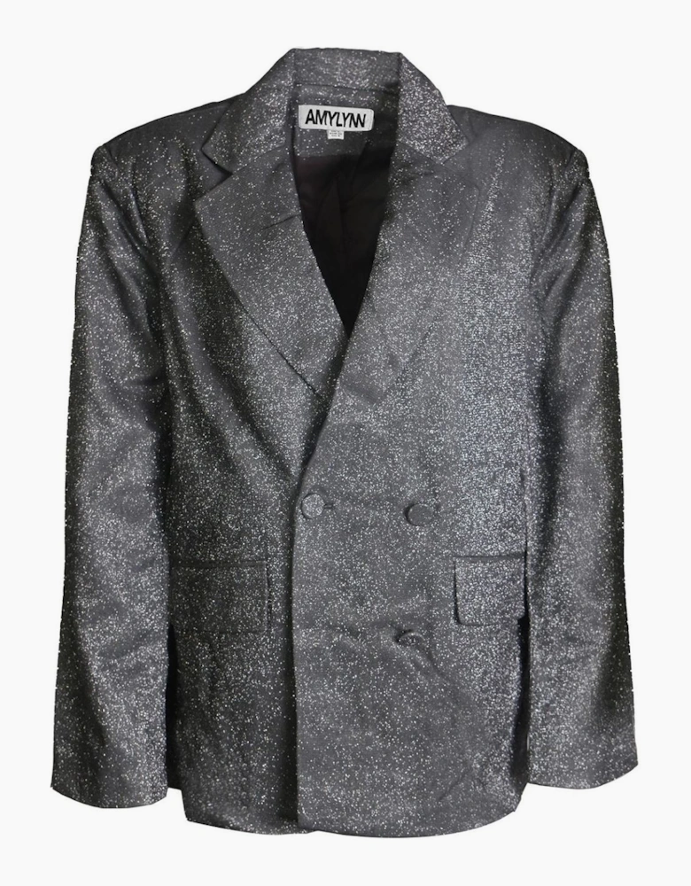 Ezra Metallic Patterned Flap Pocket Blazer