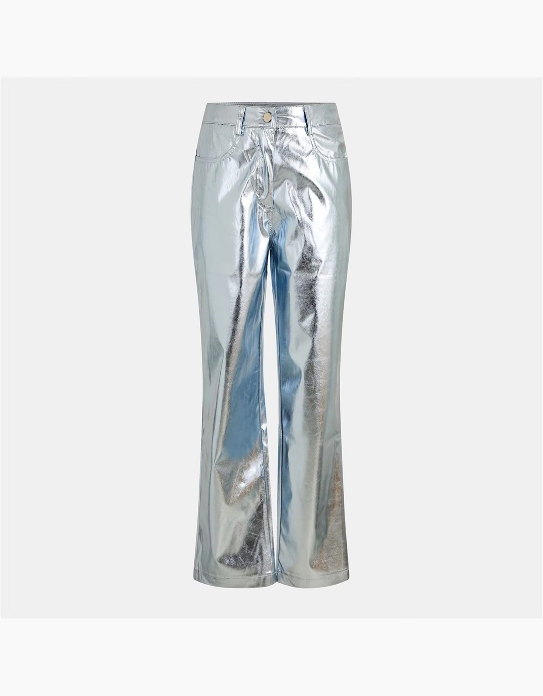 Amy Lynn Women's Silver Lupe Metallic Patterned Five Pocket Pants  10/32In M Size 10