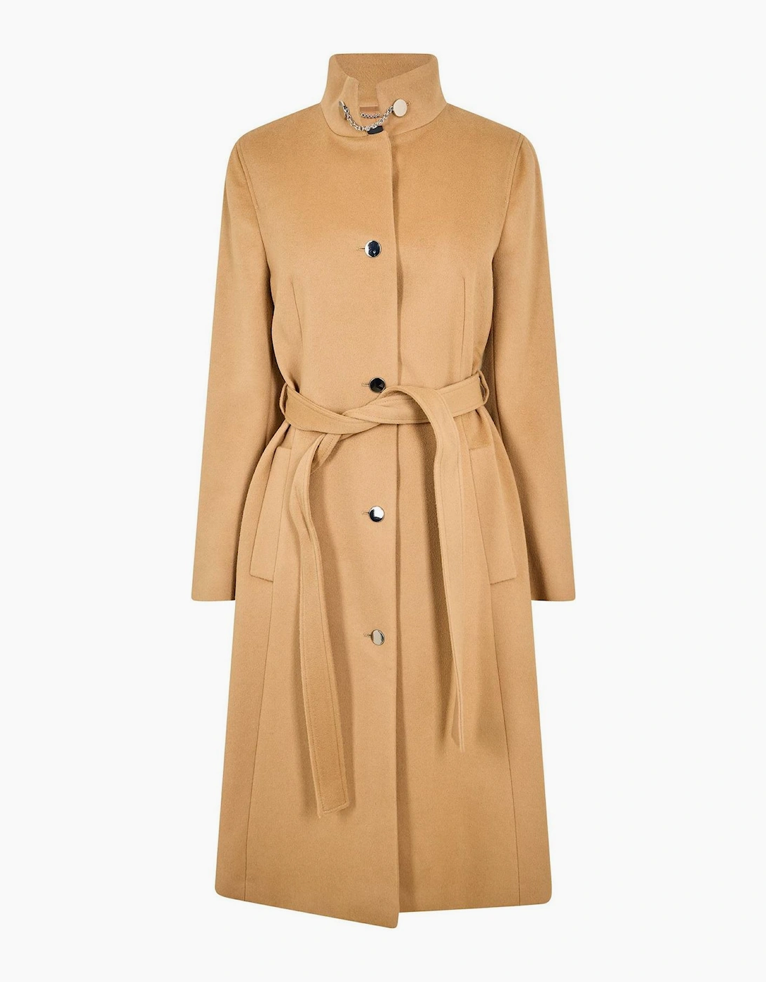 Solid Patterned Trench Coat with Chain, 4 of 3