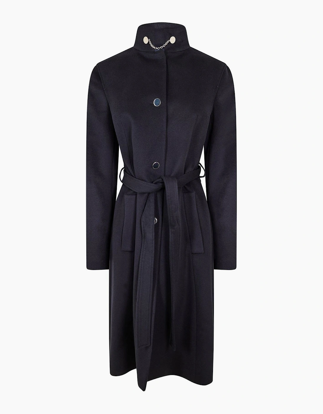 Solid Patterned Trench Coat with Chain, 3 of 2