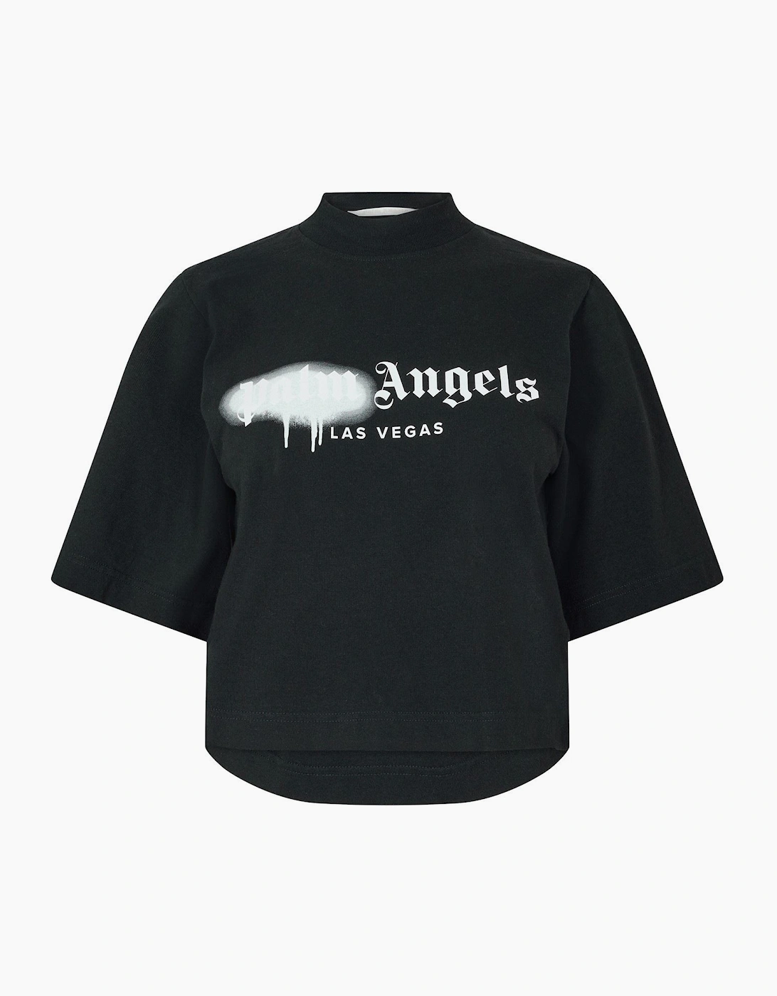 Palm Angels Women's Black Palm Milano Crop T - Size 14 L