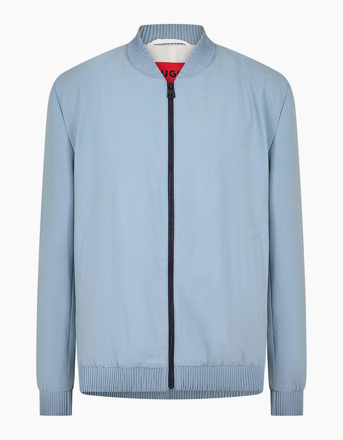 Ukashi Ribbed Cuff Bomber Collar Solid Patterned Blazer, 4 of 3