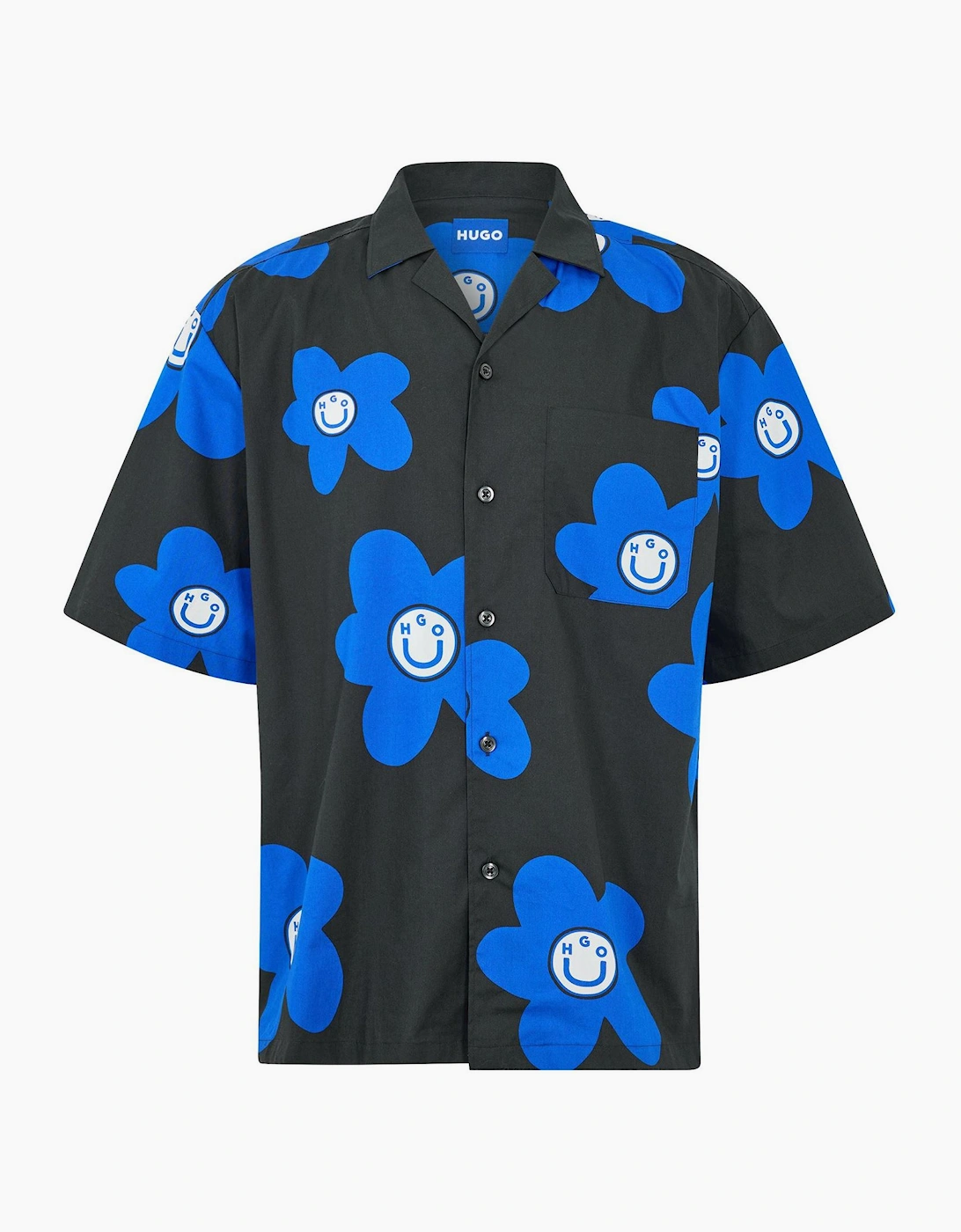 Patterned Collared Short Sleeve Shirt