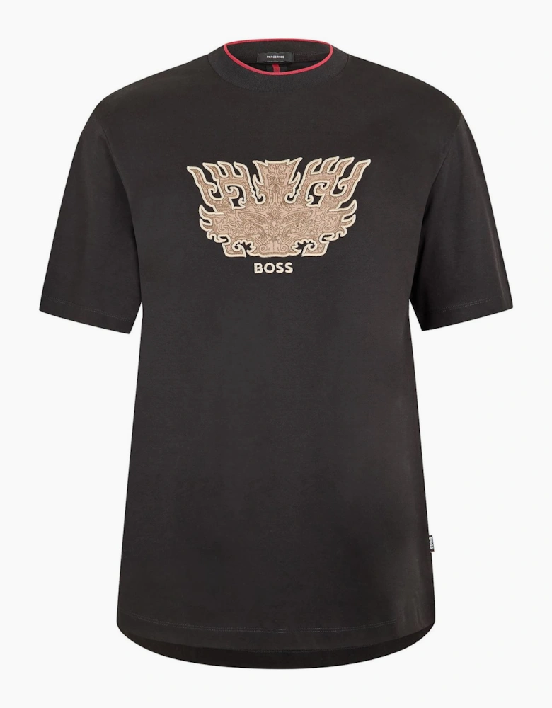 Embroidered Crew Neck Short Sleeve T-Shirt