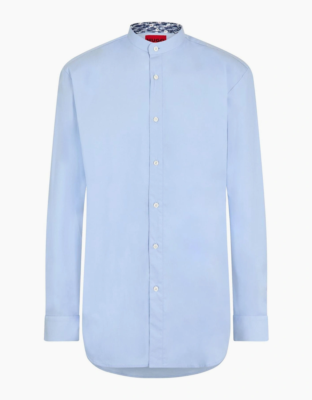 Kaleb Mock Neck Band Collar Long Sleeve Shirt