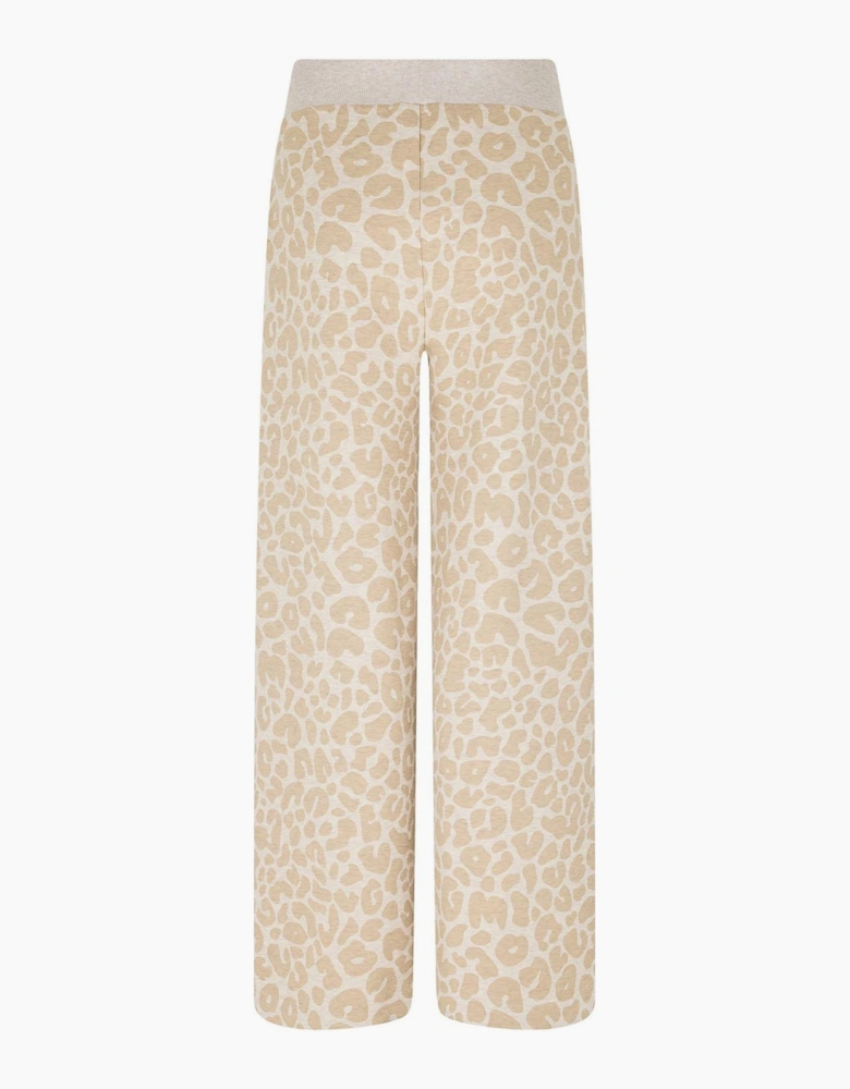 Leopard Patterned Wide Leg Joggers