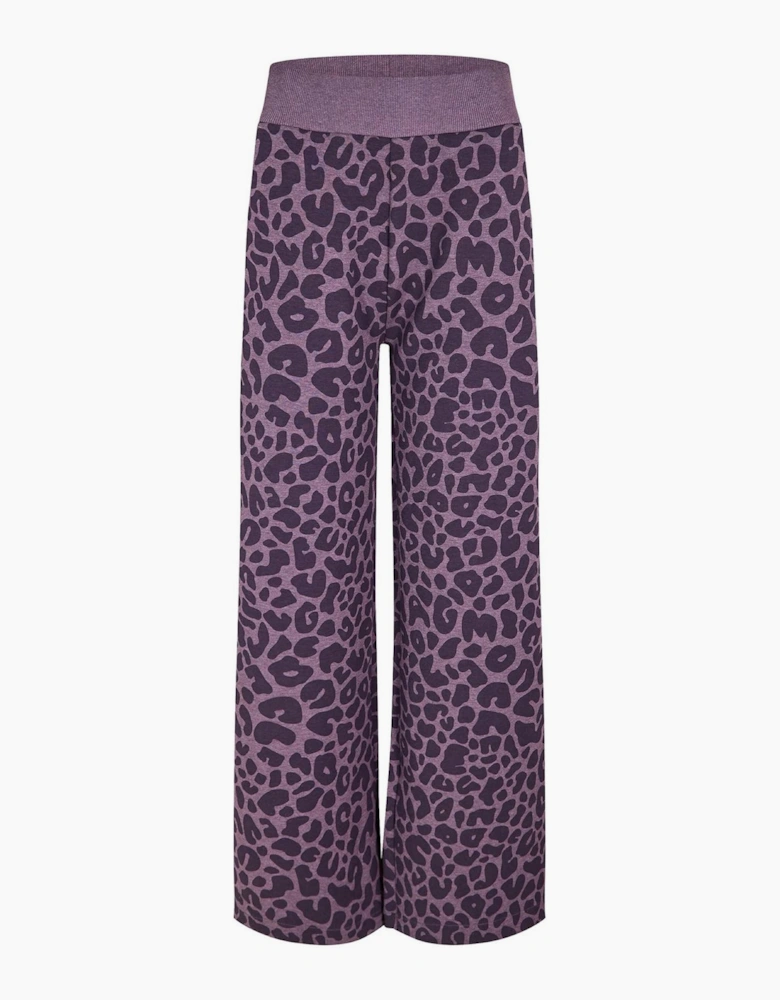 Leopard Patterned Wide Leg Joggers