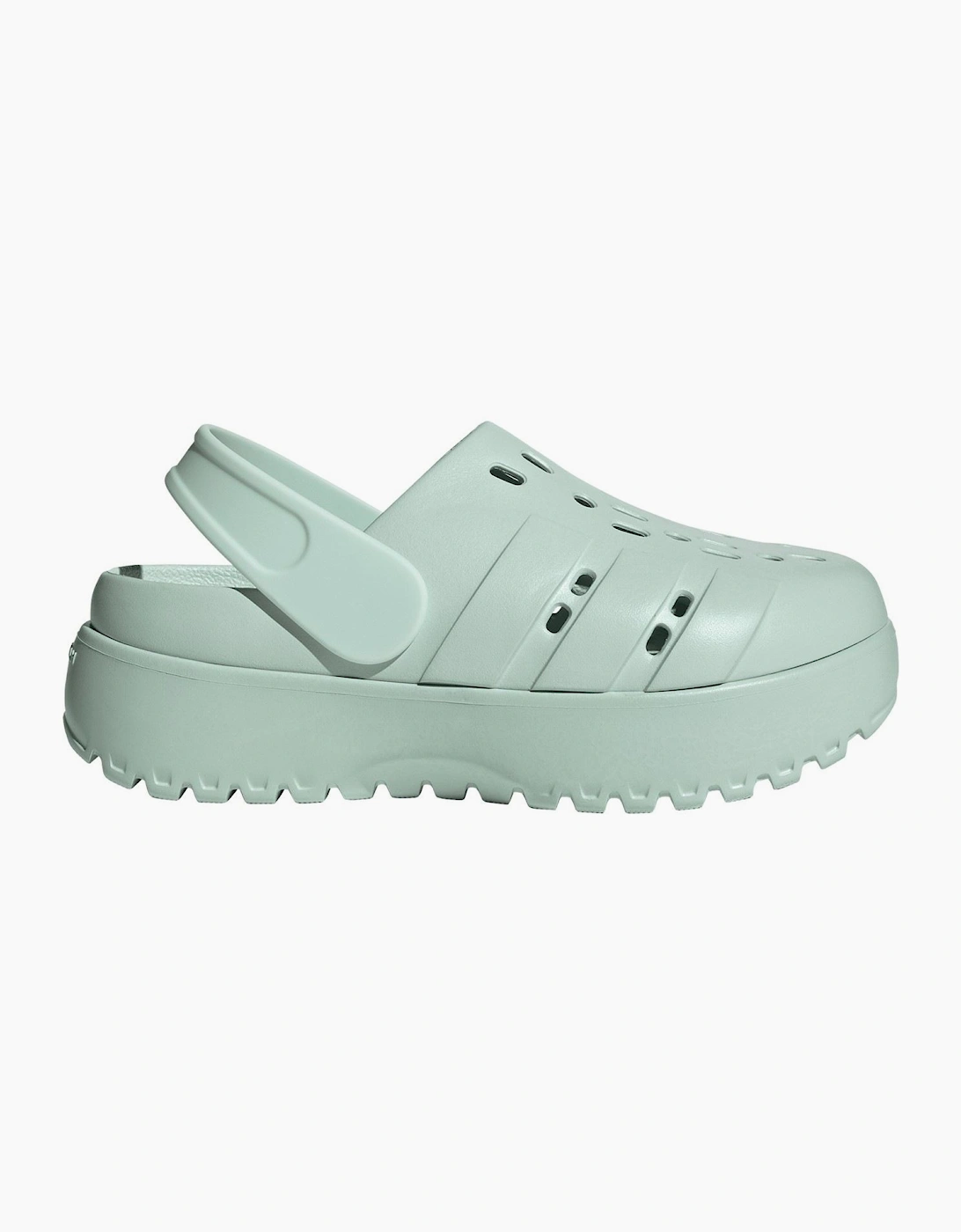 Adidas Women's Green Adilette Closed Toe Platform Shuv Clogs - Size 6