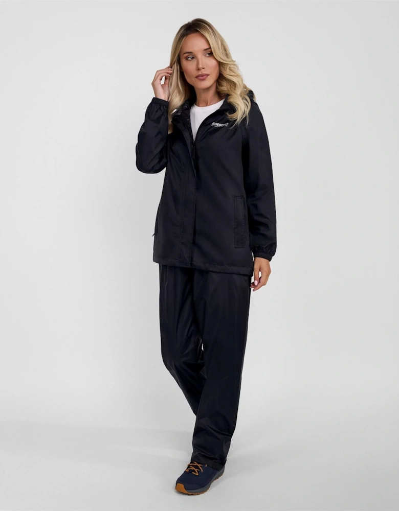 Packaway Waterproof Jacket With Hood Black