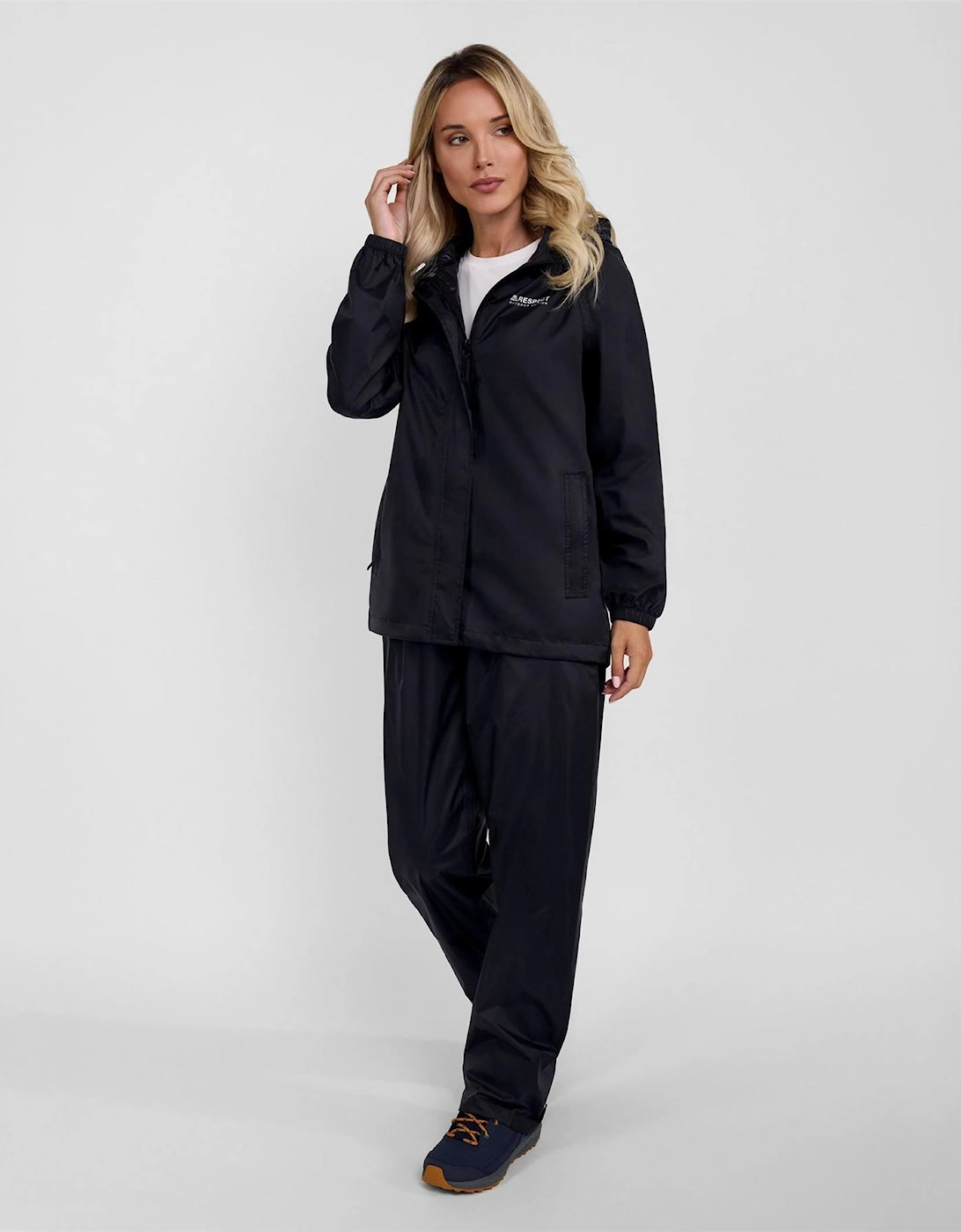Packaway Waterproof Jacket With Hood Black