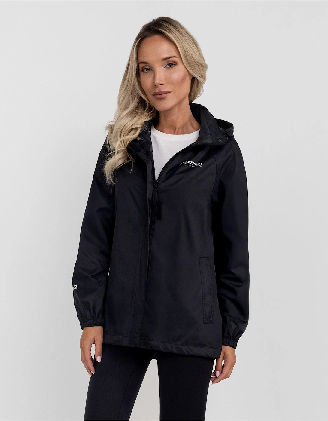 Packaway Waterproof Jacket With Hood Black