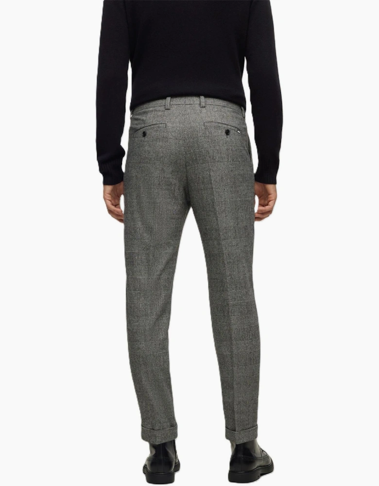 Perin Pleat Plaid Patterned Slim Chinos