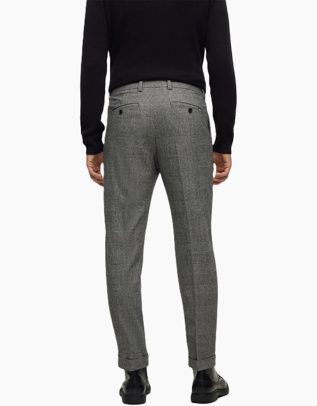Perin Pleat Plaid Patterned Slim Chinos
