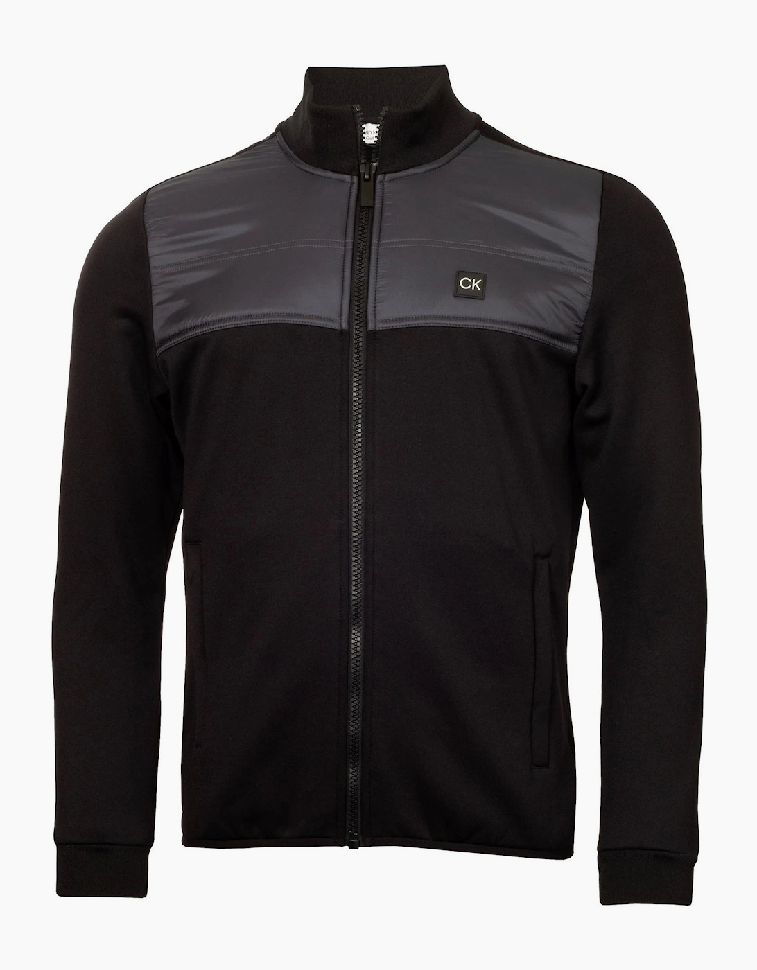 Calvin Klein Golf Men's Black Solid Patterned Full Zipper Ribbed Cuff Zipped Pocket Jacket - Small - Image 5