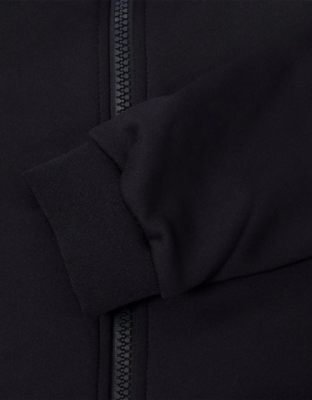 Solid Patterned Full Zipper Ribbed Cuff Zipped Pocket Jacket