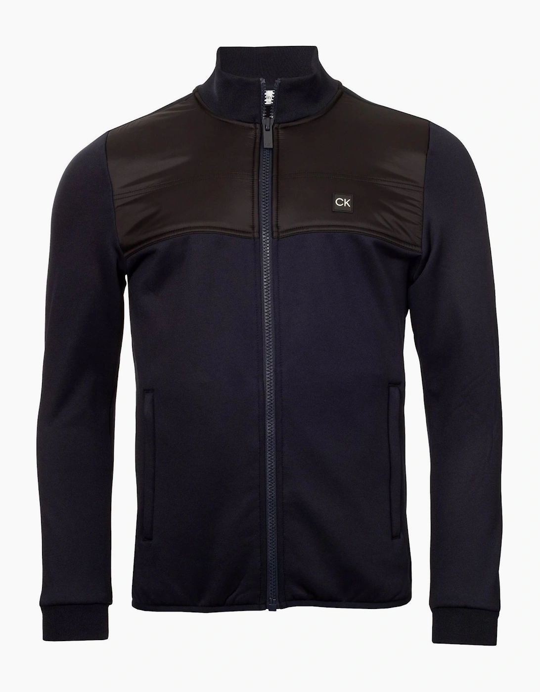 Solid Patterned Full Zipper Ribbed Cuff Zipped Pocket Jacket