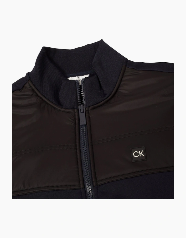 Solid Patterned Full Zipper Ribbed Cuff Zipped Pocket Jacket