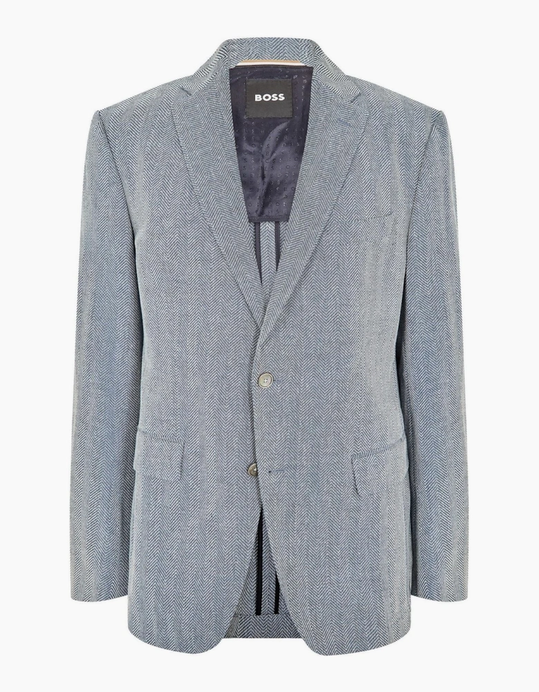 Hutson Herringbone Patterned Tweed Coat with Flap Pocket