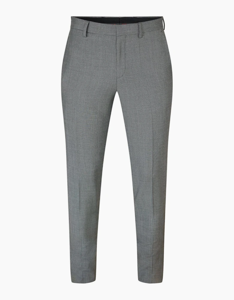Houndstooth Patterned Straight Trousers